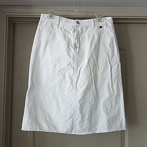 Vintage Tommy Hilfiger White Denim Skirt